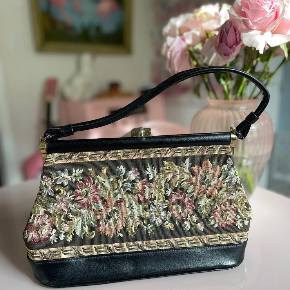 Vintage Floral Carpet Handbag